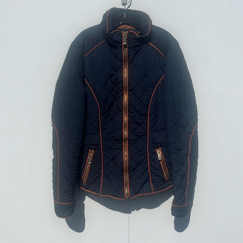 Ladies Quilted Riding Jacket Navy XS